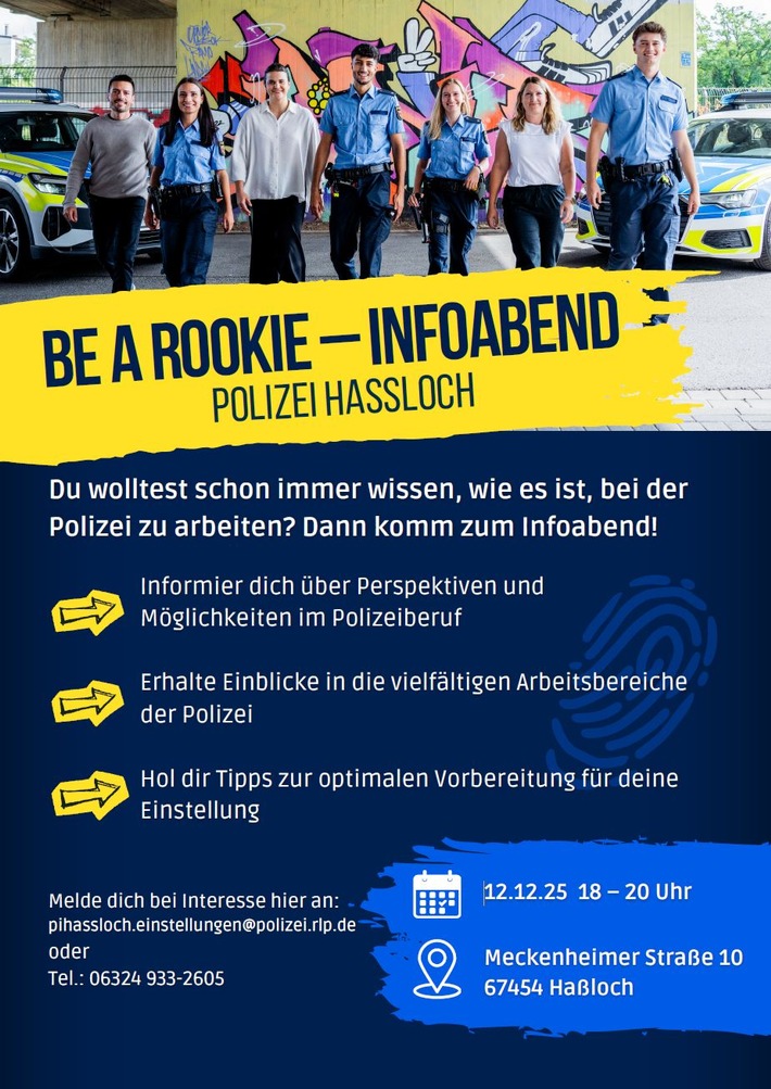 POL-PDNW: be a rookie - Infoabend der Polizei Haßloch
