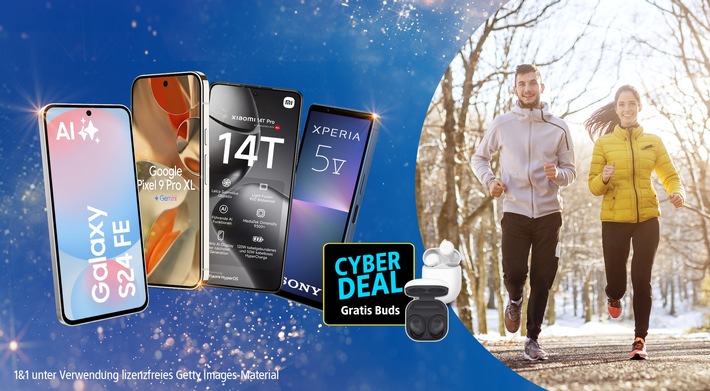 Cyber Deals 2024 bei 1&1: Gratis Bluetooth-Kopfhörer zu Android-Smartphones, MagSafe Charger als Zugabe zu iPhones – Preissenkungen in Höhe von bis zu 216 Euro