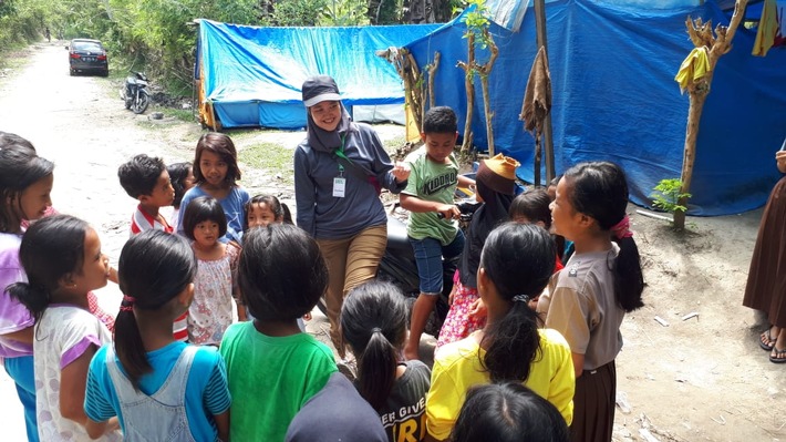 Caritas-Nothilfe in Indonesien: Wasser, Hygiene und Kinderbetreuung