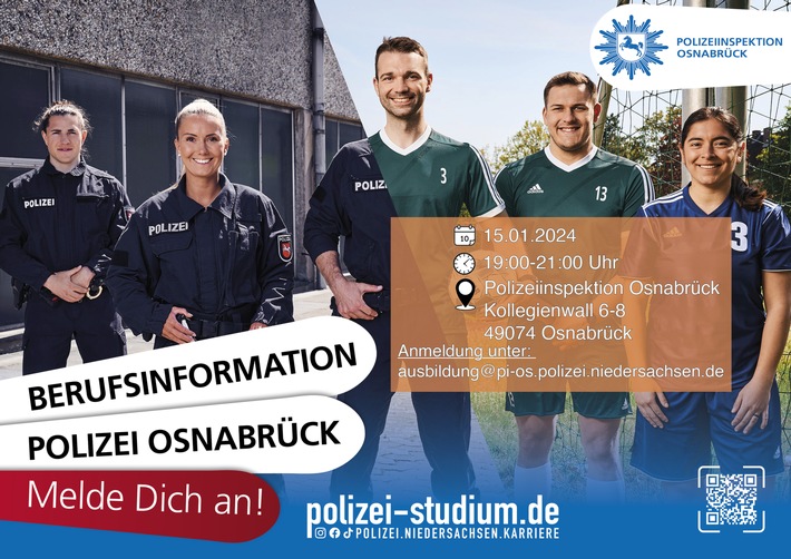 POL-OS: "Komm ins Team Polizei!"- Informationsabend bei der Polizei Osnabrück für Eltern und Schüler