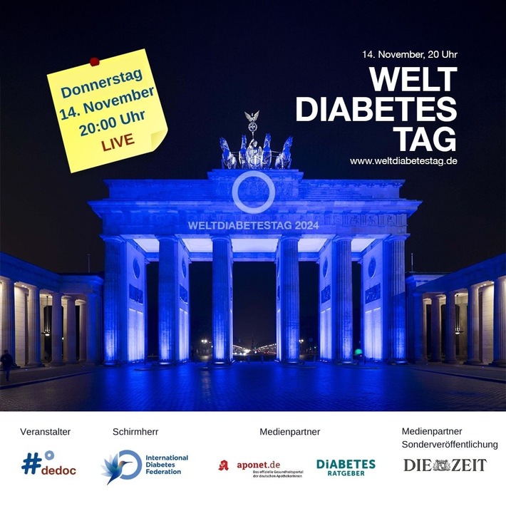 Am 14. November ist Weltdiabetestag: Heißluftballonflug der Blue Balloon Challenge / Virtueller Weltdiabetestag von #dedoc° / Sonderveröffentlichung Diabetes in DIE ZEIT