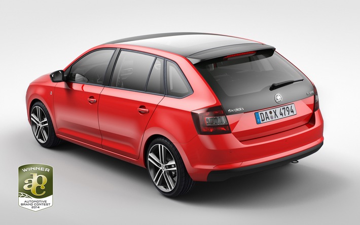 SKODA Rapid Spaceback gewinnt Designpreis beim ,Automotive Brand Contest 2014