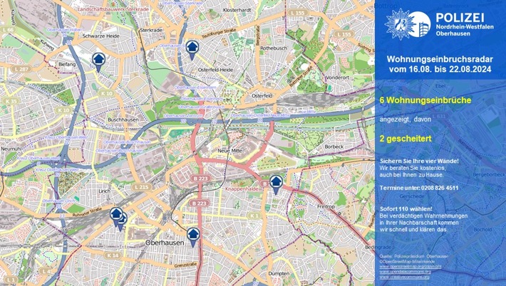 POL-OB: Wohnungseinbruchsradar in Oberhausen