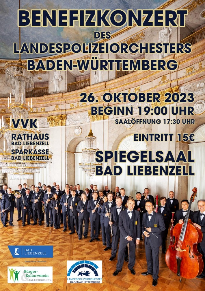 POL-Pforzheim: (CW) Bad Liebenzell - Benefizkonzert des Landespolizeiorchesters Baden-Württemberg