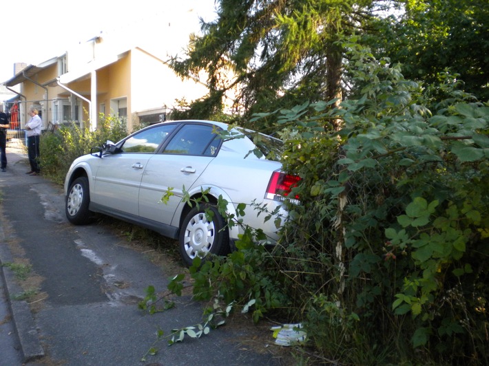 POL-HOL: Holzminden - Schneckenbergstraße: Fahrzeug machte sich selbstständig - PKW prallte gegen parkendes Fahrzeug und landete im Gartenzaun -