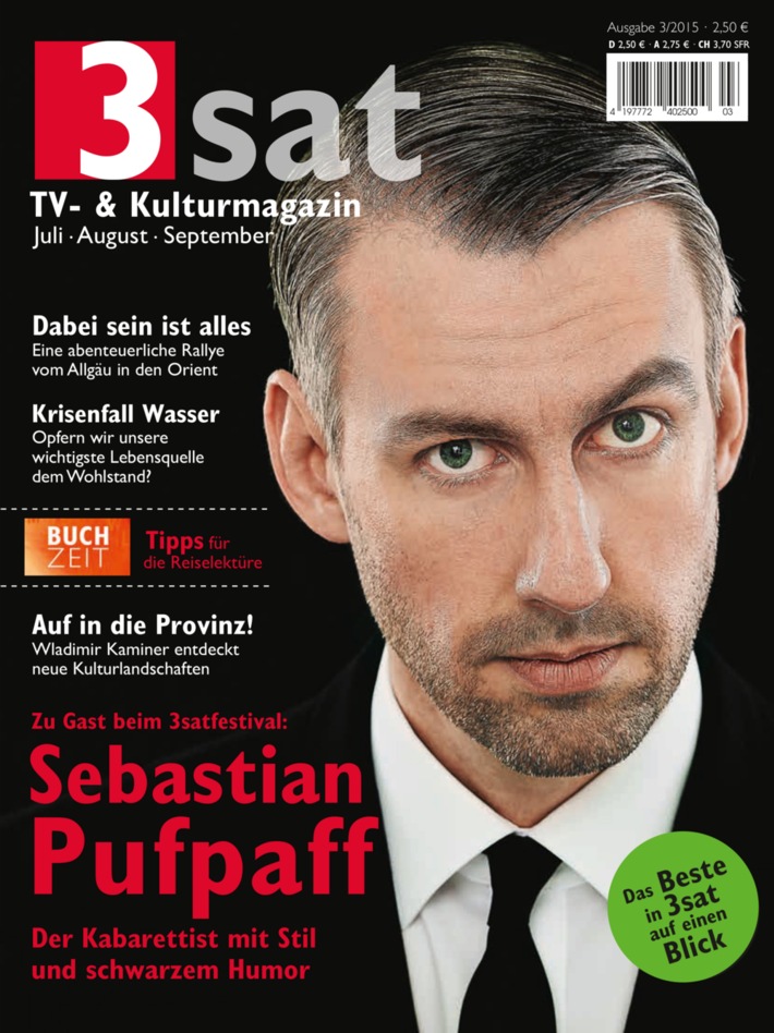 Sebastian Pufpaff: &quot;Mein Name ist Programm&quot; / Der Kabarettist im Interview im neuen &quot;3sat TV- &amp; Kulturmagazin&quot; / Die Ausgabe 3/2015 erscheint am 19. Juni