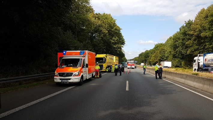 FW-BO: Verkehrsunfall auf der A40 in BO-Werne