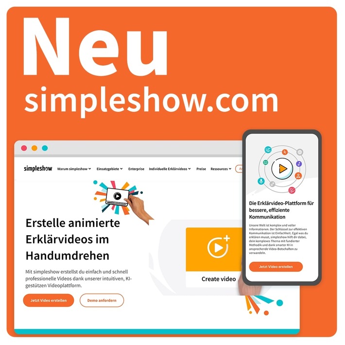 Erklärvideo-Pionier simpleshow trägt mit neuer Webseite wachsender Plattform Rechnung