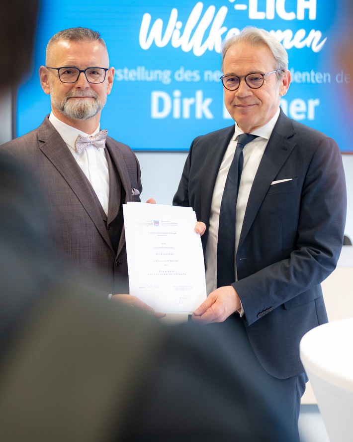 LKA Thüringen: Neuer Präsident für das Landeskriminalamt Thüringen: Ltd. PD Dirk Löther übernimmt Spitzenposition