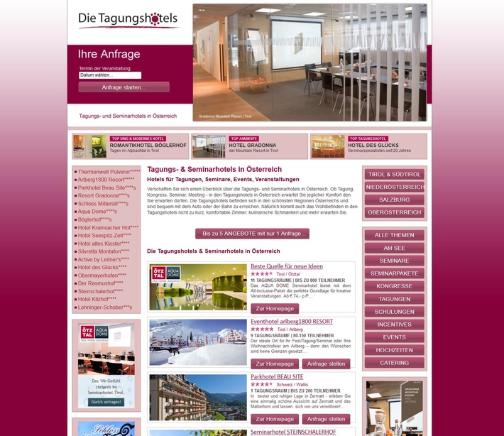 ePortal "Die Tagungshotels" auf der Hitliste von Veranstaltern - BILD