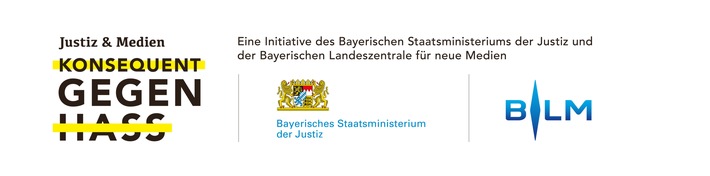 Initiative "Justiz und Medien - konsequent gegen Hass" / Internetauftritt ist online - mehr als 100 Medienunternehmen unterstützen das Projekt von Justizministerium und BLM