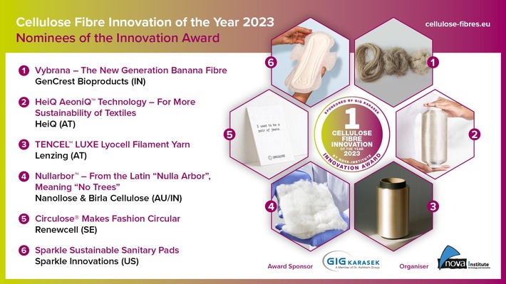 „Cellulose Fibre Innovation of the Year 2023“ – Von Hygieneprodukten und nachhaltigen Technologien bis hin zu Cellulose aus Altkleidern und Bananenproduktionsabfällen