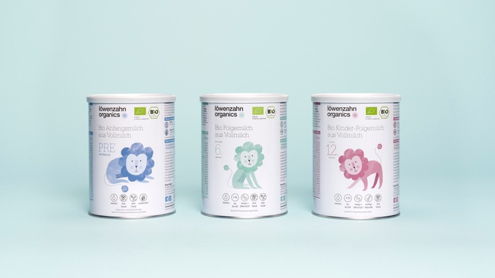 Endlich auf dem deutschen Markt: Babymilch aus Vollmilch / Löwenzahn Organics launcht neue Babymilch-Serie auf Basis von Kuhvollmilch