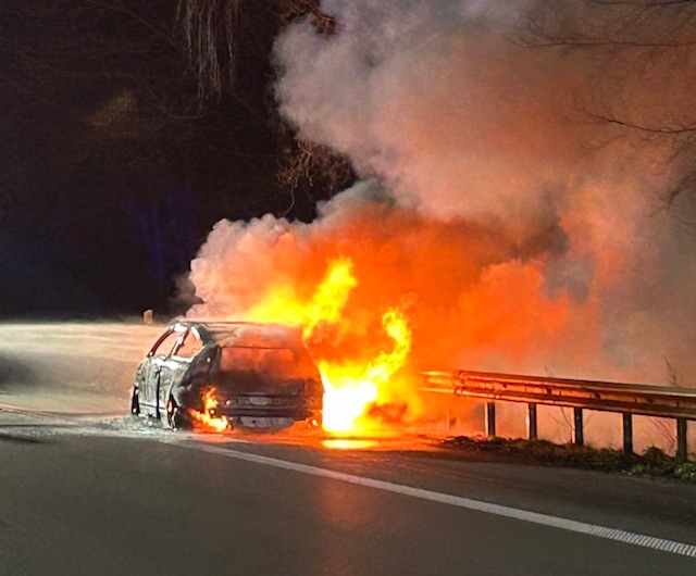 POL-OL: ++Brandausbruch während der Fahrt auf A 28 - Beifahrer rollt sich aus fahrendem Auto++
