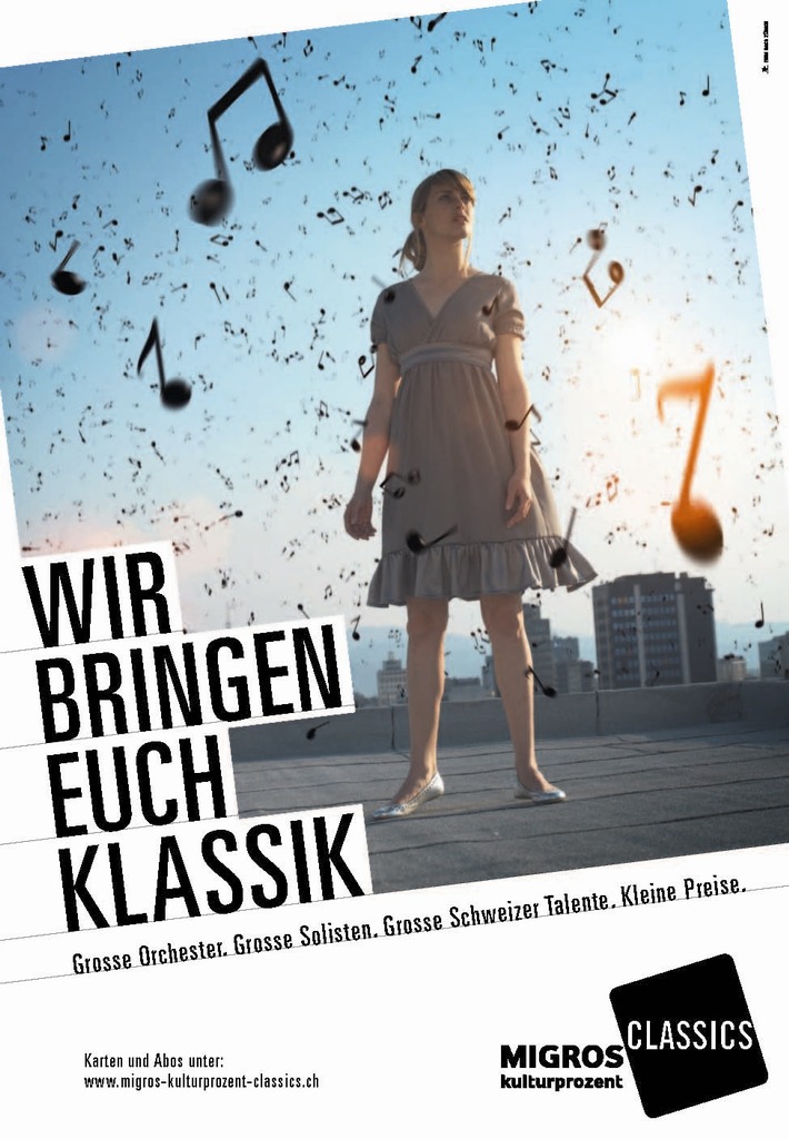 Grosse Orchester. Grosse Solisten. Grosse Schweizer Talente. Kleine Preise.  Aus den Klubhaus-Konzerten werden Migros-Kulturprozent-Classics