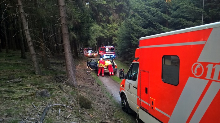 FW-OE: Gleitschirmflieger abgestürzt - Rettung aus Waldgebiet