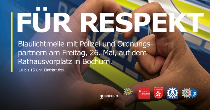 POL-BO: Für Respekt und gesellschaftlichen Dialog: Polizei und Ordnungspartner veranstalten Blaulichttag am 26. Mai in Bochum