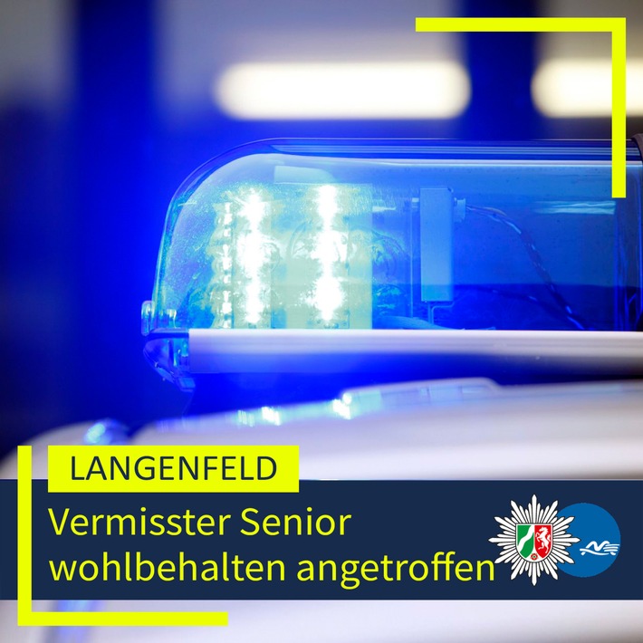 POL-ME: Schnelles Ende der Vermisstenfahndung: Senior wohlbehalten angetroffen - 2603006