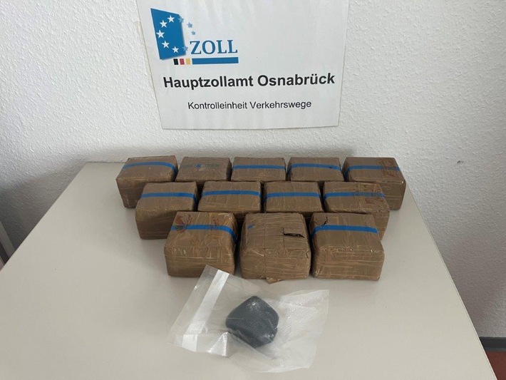 HZA-OS: Osnabrücker Zoll stellt mehr als 11 Kilogramm Haschisch sicher