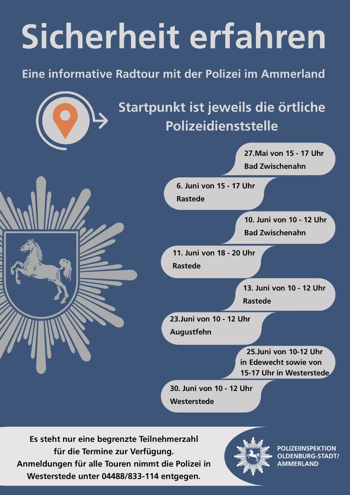 POL-OL: Polizei im Ammerland: Sicherheit erfahren - Eine informative Radtour mit der Polizei