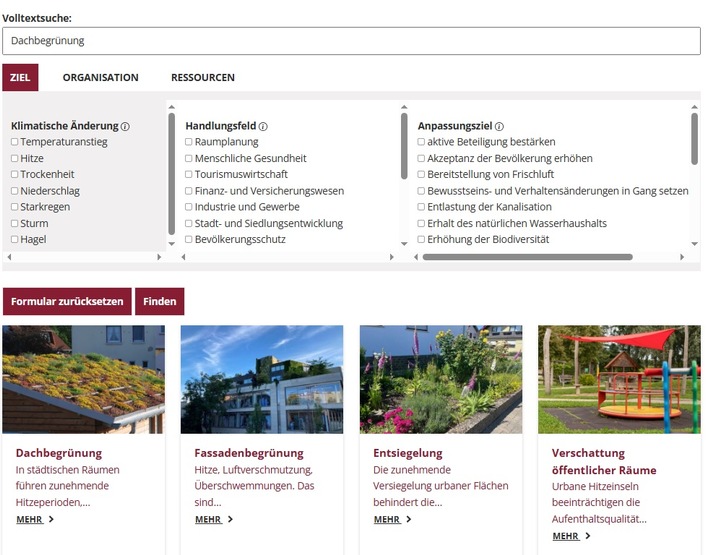 Neues Maßnahmen-Tool unterstützt bei der Anpassung an die Folgen des Klimawandels