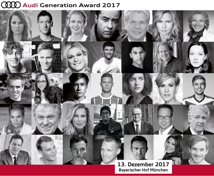 Aktualisierung: Moderator, Facebook Link & Bildmaterial Vorberichterstattung / Audi Generation Award am 13. Dezember 2017 Hotel Bayerischer Hof / Moderation - Kai Pflaume