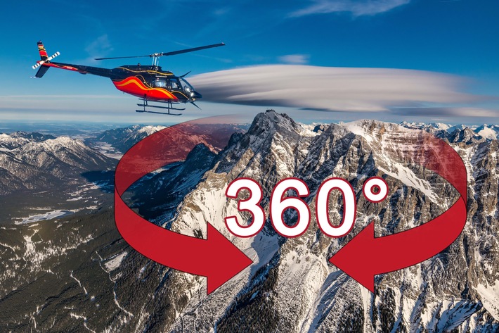 Die Zugspitze im 360-Grad-Video: Hubschrauberflug auf den höchsten Berg Deutschlands
