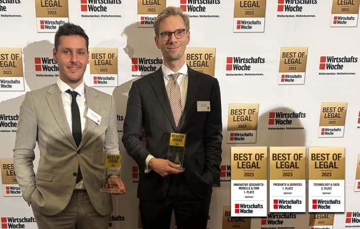 Best of Legal: rightmart mit drei Awards der WirtschaftsWoche ausgezeichnet