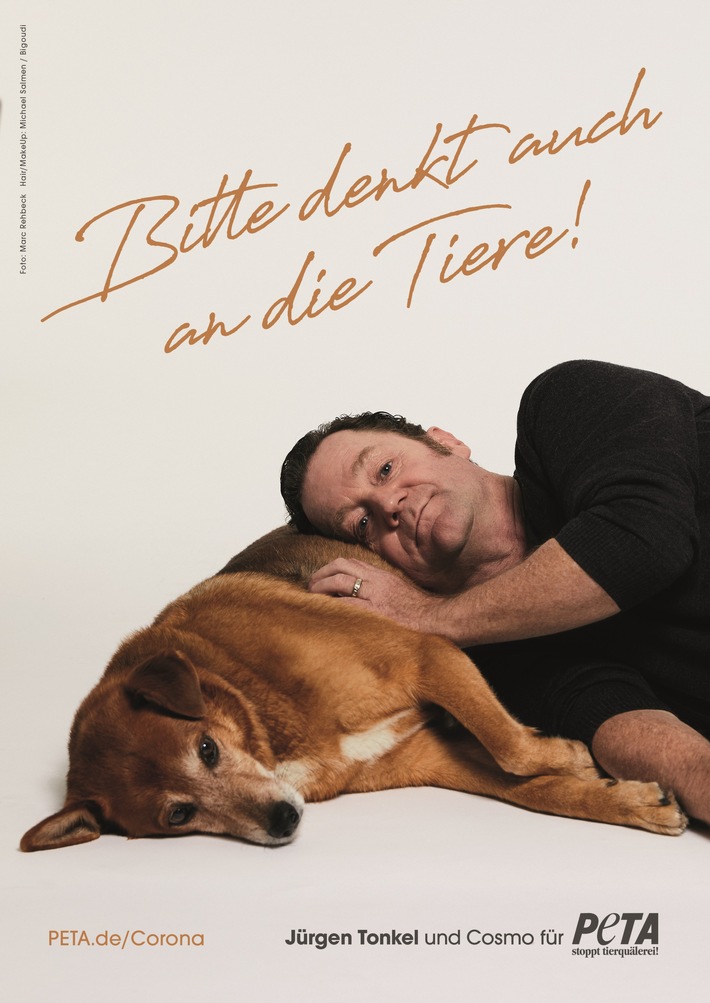 Corona: Schauspieler Jürgen Tonkel appelliert gemeinsam mit Hund Cosmo auf Fotomotiv: &quot;Bitte denkt auch an die Tiere!&quot;
