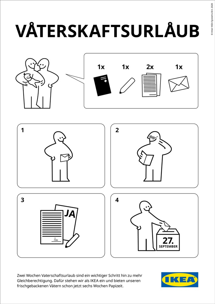IKEA Schweiz engagiert sich für Vaterschaftsurlaub