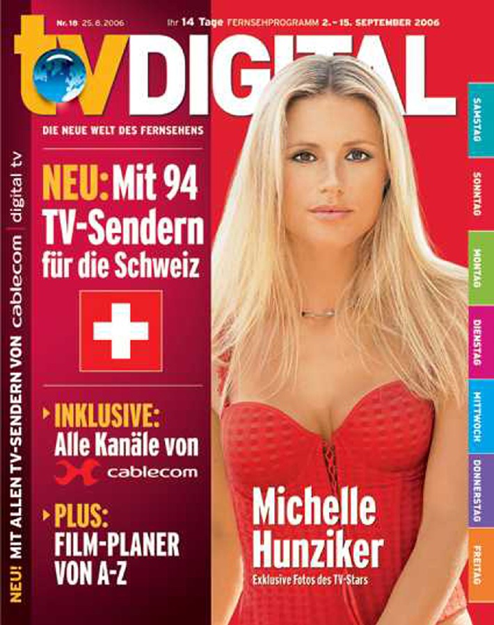 TV DIGITAL startet Ausgabe in der Schweiz: Kooperationspartner ist der führende Fernsehanbieter Cablecom