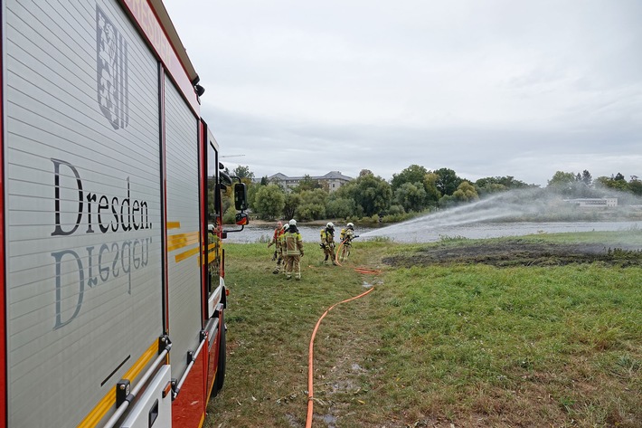 FW Dresden: Starke Rauchentwicklung bei Wiesenbrand