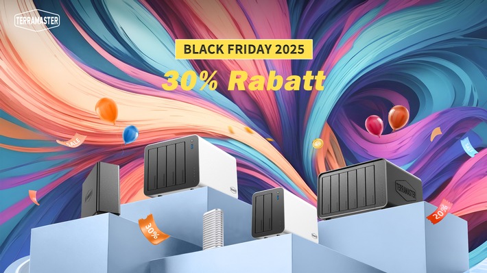 TerraMaster Black Friday & Cyber Monday 2025 Mega-Sale ist da: Bis zu 30 % Rabatt auf NAS & DAS!