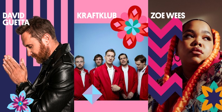 Superbloom Headliner u.a. David Guetta, Kraftklub, Zoe Wees / Weiterer Text über ots und www.presseportal.de/nr/160204 / Die Verwendung dieses Bildes ist für redaktionelle Zwecke unter Beachtung ggf. genannter Nutzungsbedingungen honorarfrei. Veröffentlichung bitte mit Bildrechte-Hinweis. superbloom-headliner-davidguetta-kraftklub-zoewees.jpg