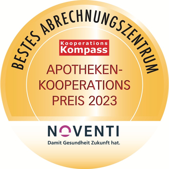 Auszeichnung beim Kooperationspreis 2023: Apotheken wählen NOVENTI zum besten Abrechnungszentrum in Deutschland