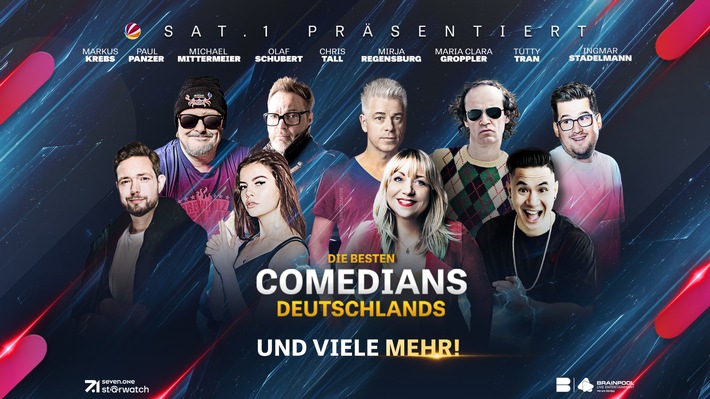 &quot;Die besten Comedians Deutschlands&quot; - Live: Die erfolgreiche SAT.1-Comedy-Gala geht 2024 auf Tour / Tickets ab sofort erhältlich