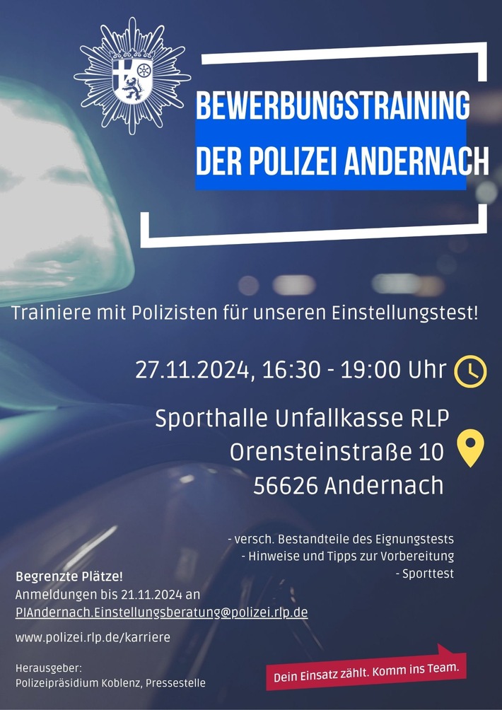 POL-PDKO: Bewerbungstraining der Polizei Andernach