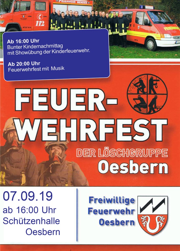 FW Menden: Feuerwehrfest in Oesbern