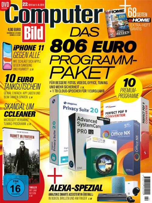 COMPUTER BILD-Ausgabe 22/2019. Weiterer Text über ots und www.presseportal.de/nr/51005 / Die Verwendung dieses Bildes ist für redaktionelle Zwecke honorarfrei. Veröffentlichung bitte unter Quellenangabe: cobi-22-2019.jpg