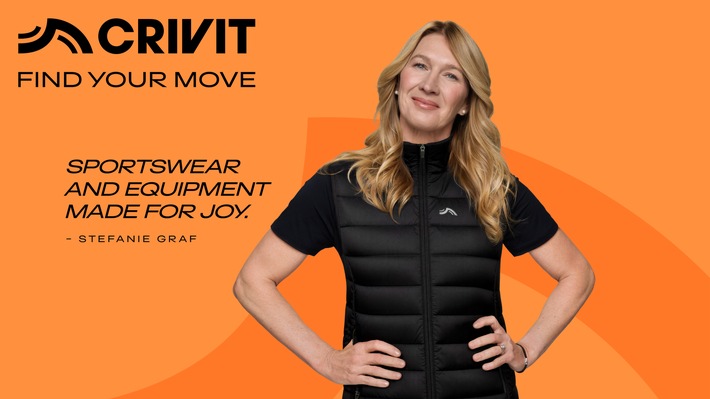 Gemeinsam für Sport und Bewegung: CRIVIT und Stefanie Graf starten internationale Partnerschaft unter dem Motto "FIND YOUR MOVE"