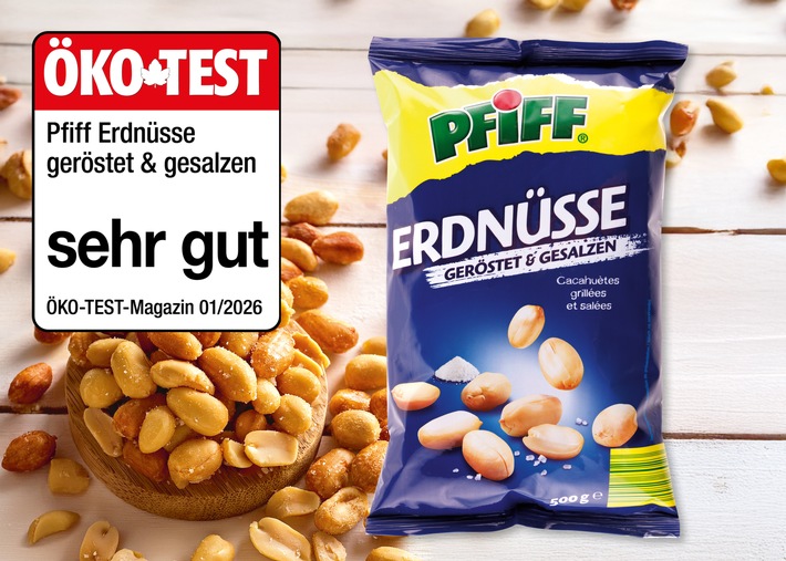 Perfekt für die Silvester-Party: Gesalzene Erdnüsse der NORMA-Eigenmarke PFIFF von ÖKO-TEST mit "sehr gut" bewertet / Bestes Preis-Leistungs-Verhältnis zum Jahreswechsel 2025/2026