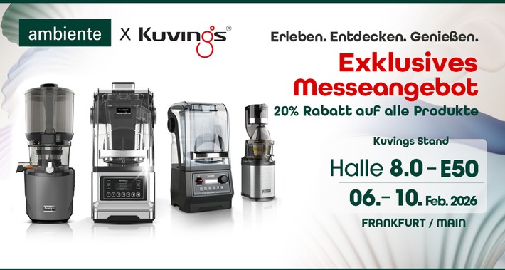 Warum der AUTO10S von Kuvings auf der Bühne der Ambiente 2026 zum Einsatz kommt