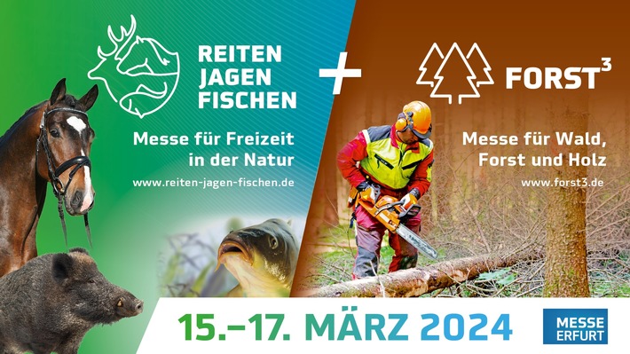 Reiten-Jagen-Fischen und Forst³ vom 15. bis 17. März 2024 in der Messe Erfurt