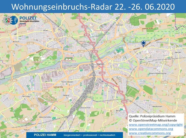 POL-HAM: Wohnungseinbruchs-Radar Hamm 22. bis 28. Juni