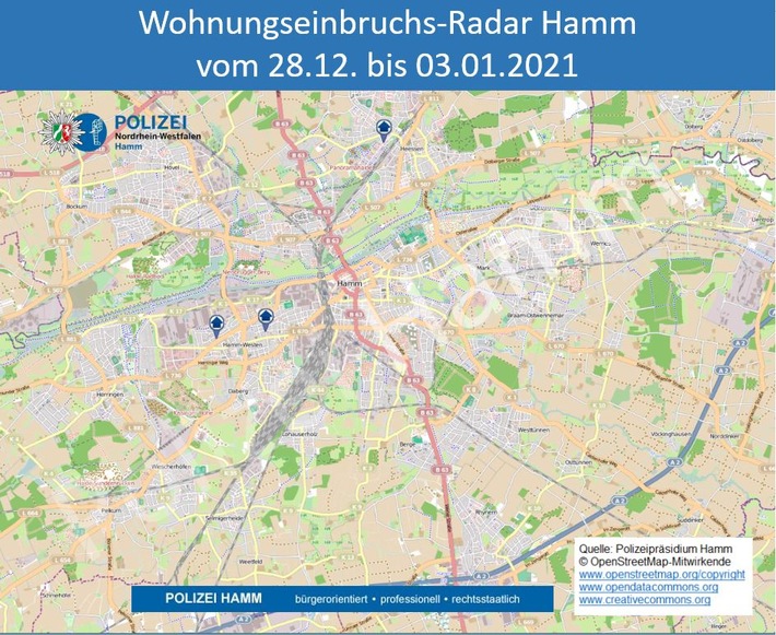 POL-HAM: Wohnungseinbruchs-Radar Hamm für die Woche 28.12.2020 bis 03.01.2021 (FOTO)