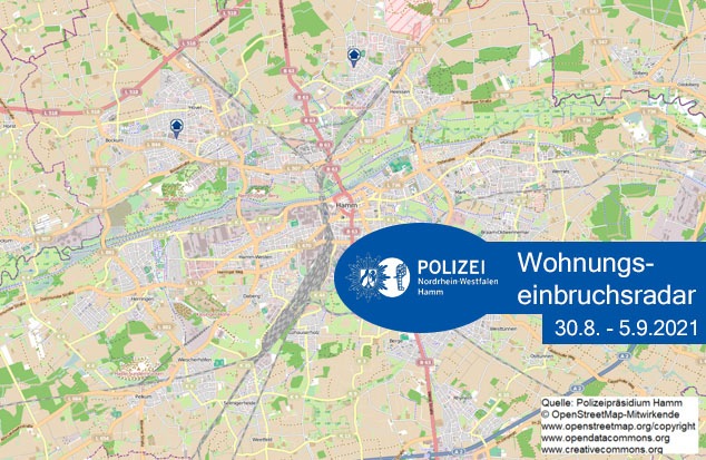 POL-HAM: Wohnungseinbruchsradar Hamm für die Woche 30.08.2021 bis 5.09.2021