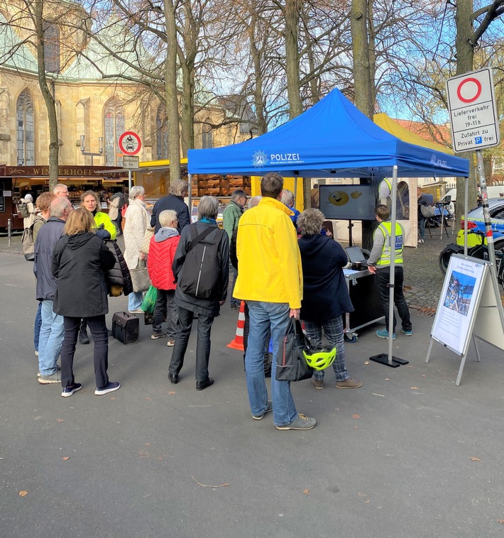 POL-MS: Pedelec-Verkehrssimulator auf dem Wochenmarkt ausprobieren - Alltagsgefahren kennenlernen