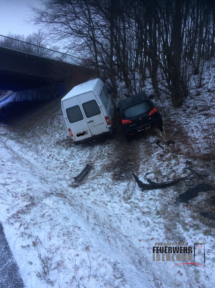 FW-MK: Zwei witterungsbedingte Verkehrsunfälle auf der Autobahn 46