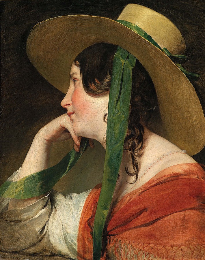 Berühmte Biedermeier-Ikone im Herbst im Dorotheum: Friedrich von Amerlings restituiertes "Mädchen mit Hut" aus dem Belvedere bei Auktion von Gemälden des 19. Jahrhunderts am 15. Oktober 2008