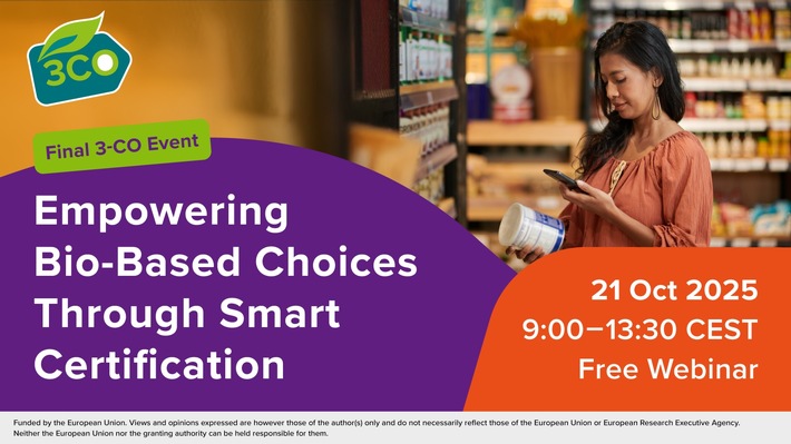 Invitation to the 3-CO Final Event: Empowering Bio-Based Choices Through Smart Certification